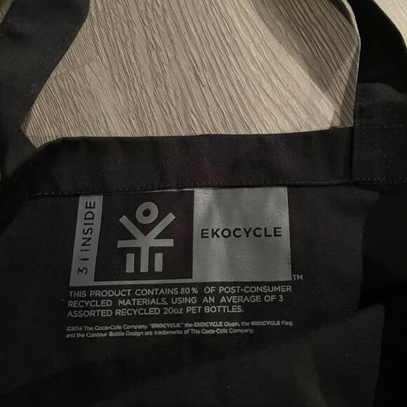 Ekocycle Black Canvas Tote Bag - Picture 3 of 6